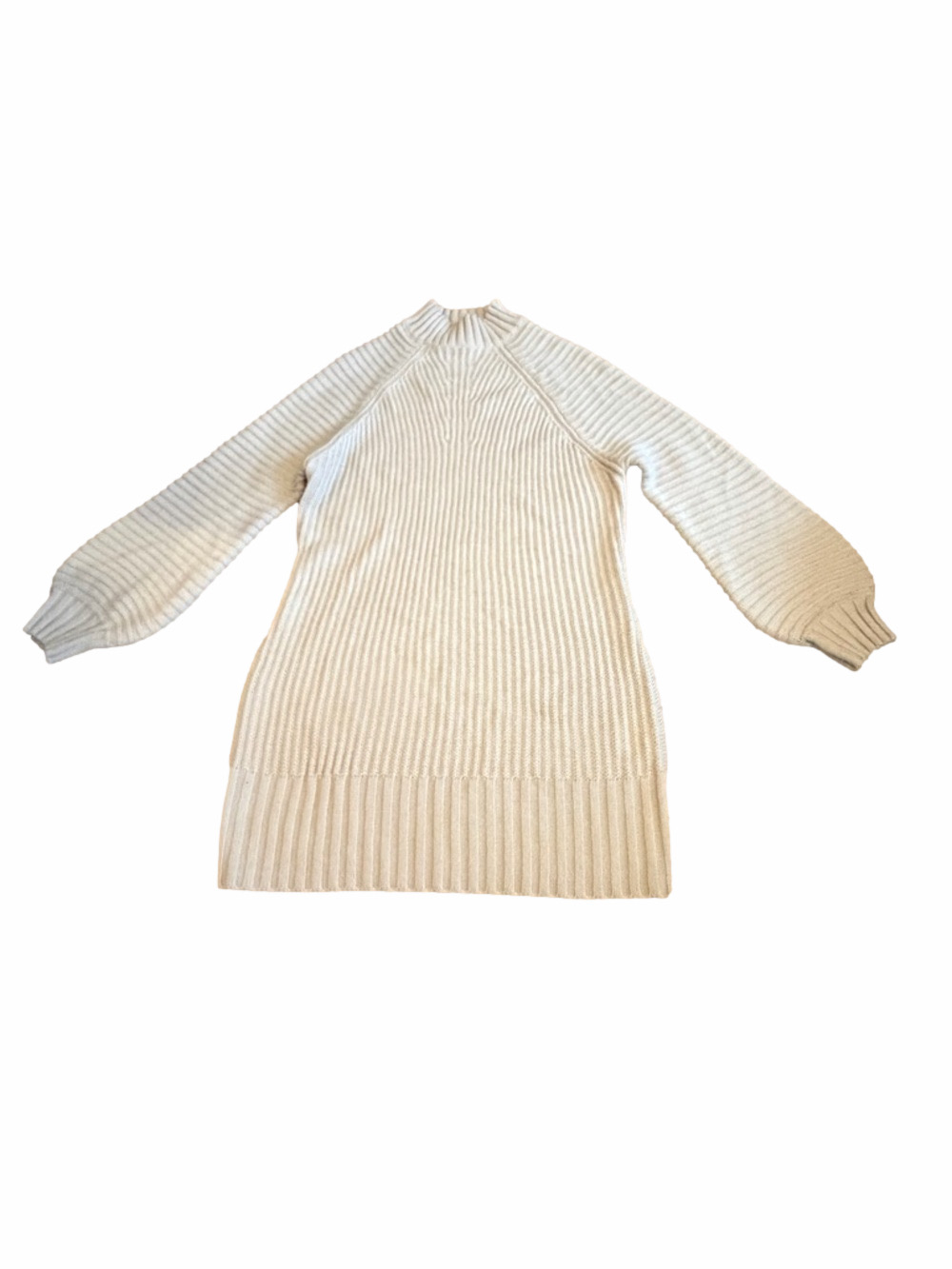 Lillusory Cream Ribbed Knit Sweater Dress
